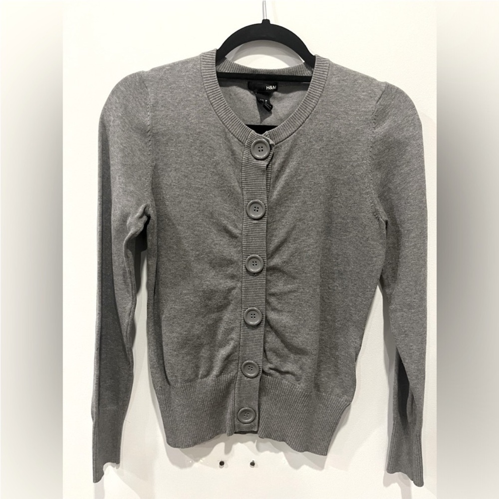 H&M Charcoal Gray Button-Front Cardigan